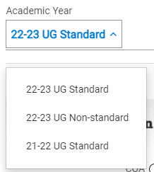 academic year drop down