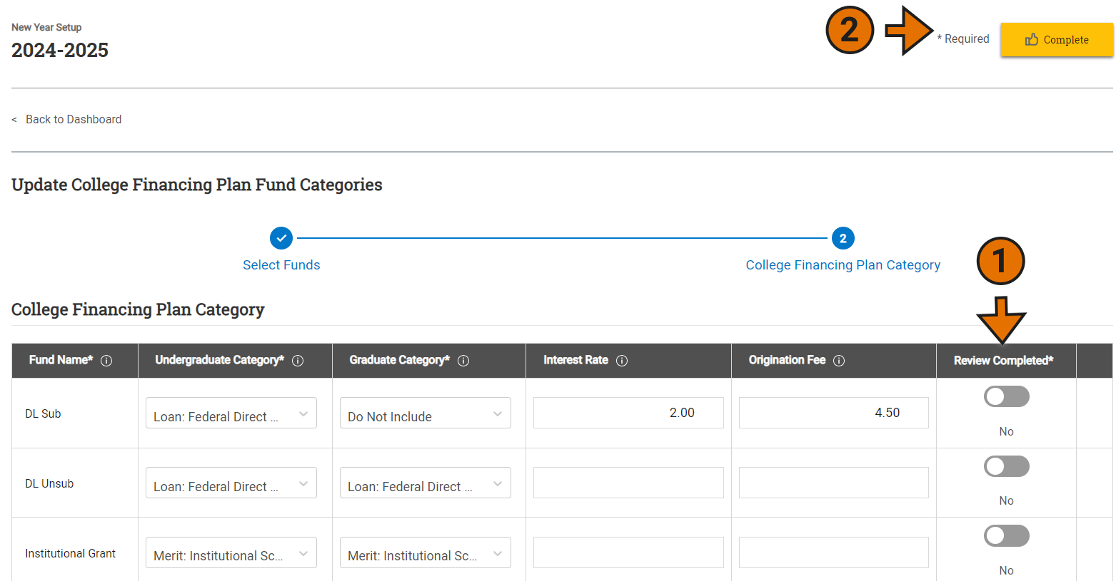 NYS Award Year-Specific CFP Fund Category page