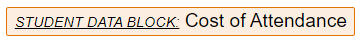 student block example for cost of attendance