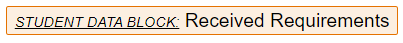 student block example for received requirements