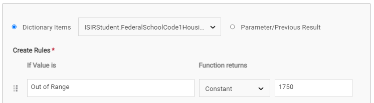 Range function showing an Out of Range value of 1750