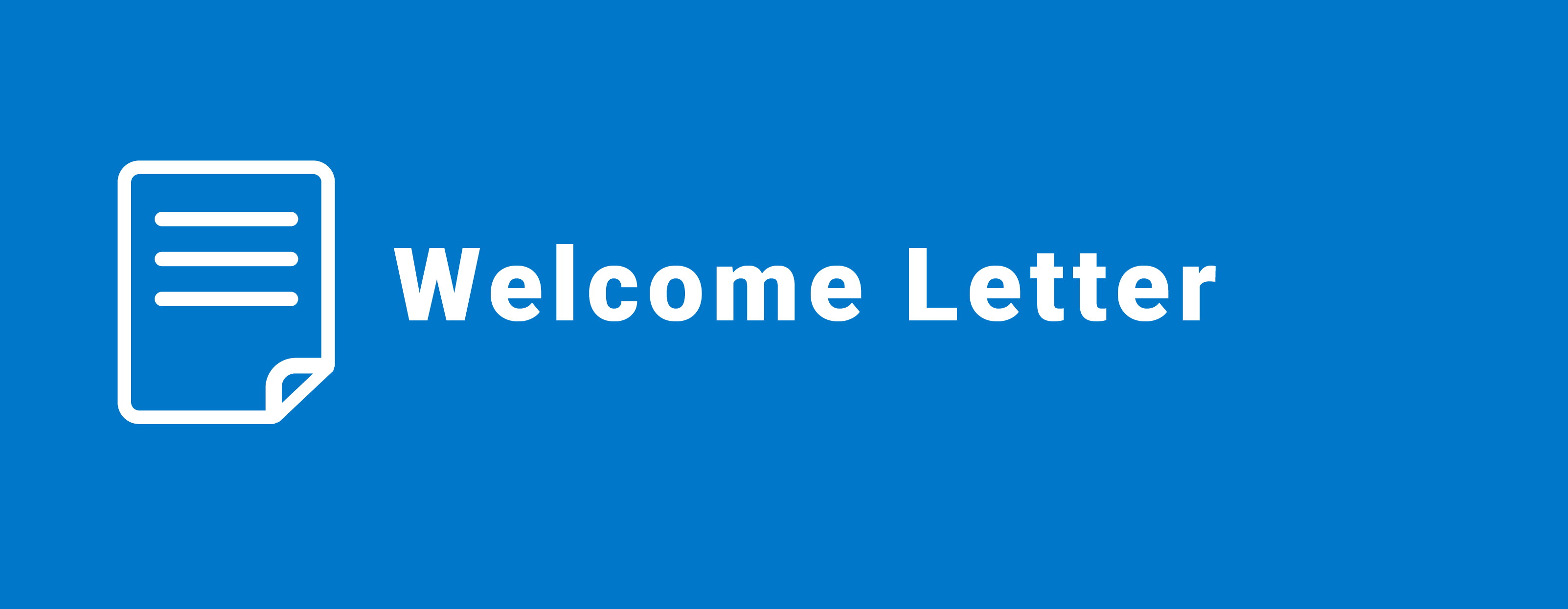 Welcome Letter